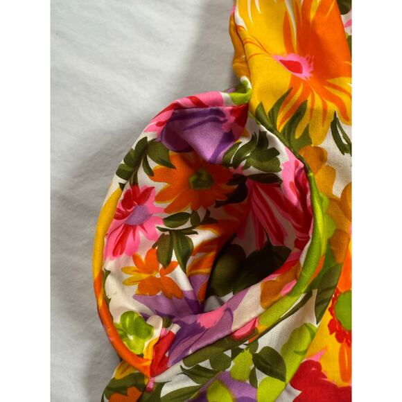 Evelyn Pearson Lounging Apparel Dress Floral Bright Lace Size S/M Vintage - Picture 3 of 13